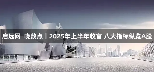 启远网  晓数点｜2025年上半年收官 八大指标纵览A股